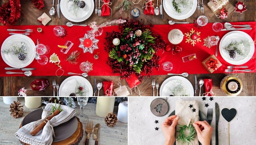 ιδεες και συμβουλες για γρηγορη διακοσμηση πρωτοχρονιατικου τραπεζιου