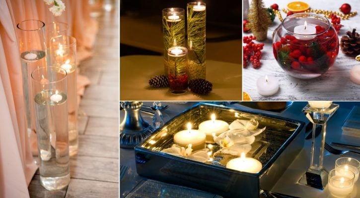 Διακοσμητικά βάζα δαπέδου με επιπλέοντα κεριά - Επιδαπέδια βάζα γυάλινα