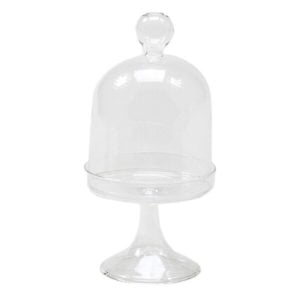 ΤΟΥΡΤΙΕΡΑ ΓΥΑΛΙΝΗ ΜΙΝΙΑΤΟΥΡΑ 8Χ16CM ΜΕ ΠΟΔΙ & ΚΑΠΑΚΙ