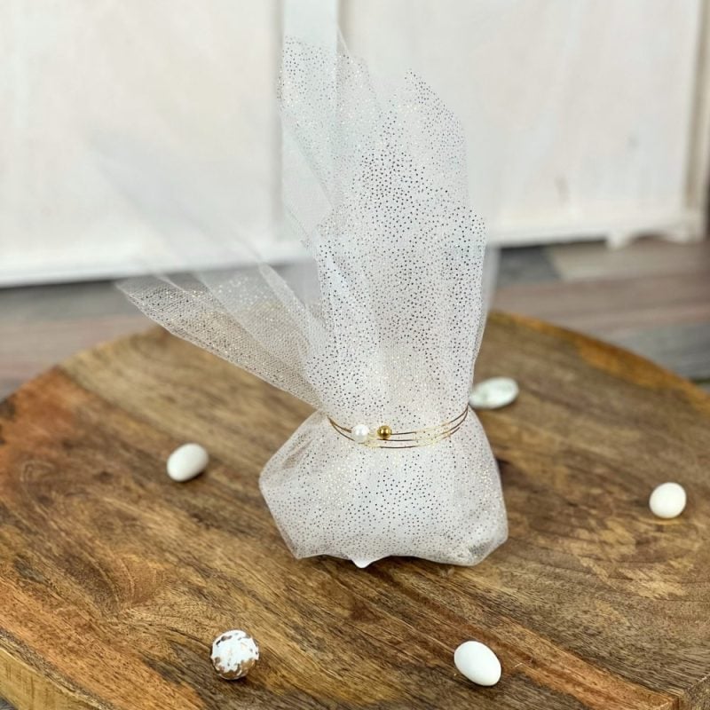 Glam μπομπονιέρα οικονομική1euro με Glitter και μεταλλικό δέσιμο