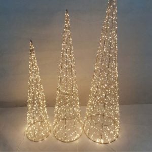 ΦΩΤΙΖΟΜΕΝΟ ΔΕΝΤΡΟ ΧΡΙΣΤΟΥΓΕΝΝΙΑΤΙΚΟ ΚΩΝΟΣ ΜΕΤΑΛΛΙΚΟ 1800LED ΘΕΡΜΟ ΦΩΣ 35X35X180CM