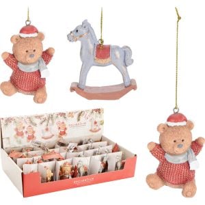 ΧΡΙΣΤΟΥΓΕΝΝΙΑΤΙΚΟ ΚΡΕΜΑΣΤΟ ΣΤΟΛΙΔΙ ΑΛΟΓΑΚΙ/ΑΡΚΟΥΔΑΚΙ 7CM ΣΕ 2 ΣΧΕΔΙΑ