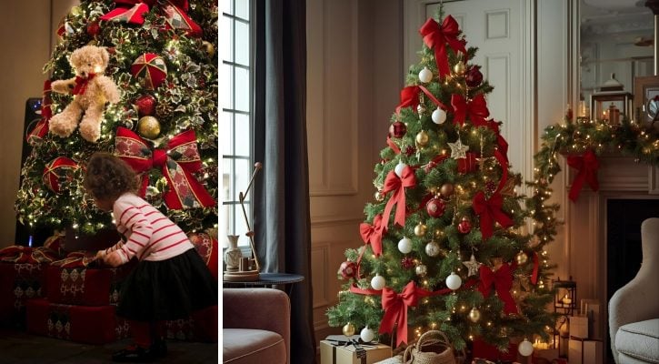 Στολισμός δέντρου 2025 με φιόγκους και κορδέλες